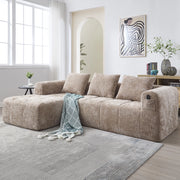 Divano angolare moderno - Xylo - 3 posti in L, chenille, kaki