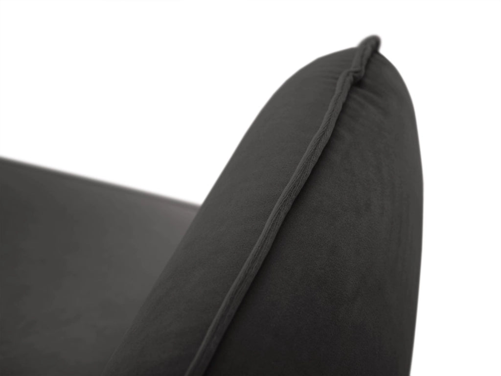 Cosmopolitan Design - Poltrona "Vienna" in velluto grigio scuro 