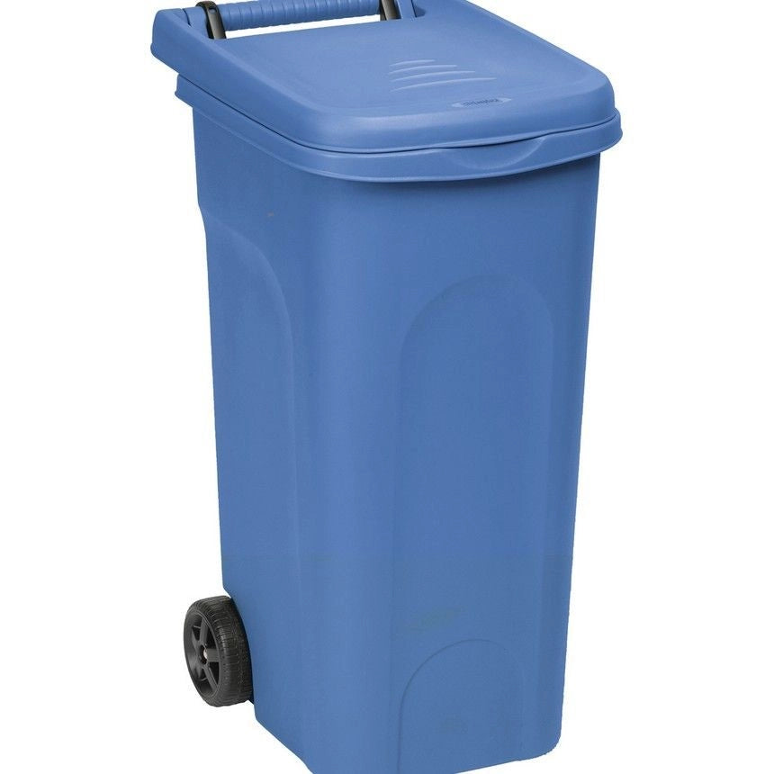 Bidone Urban Con Ruote 80Lt Blu