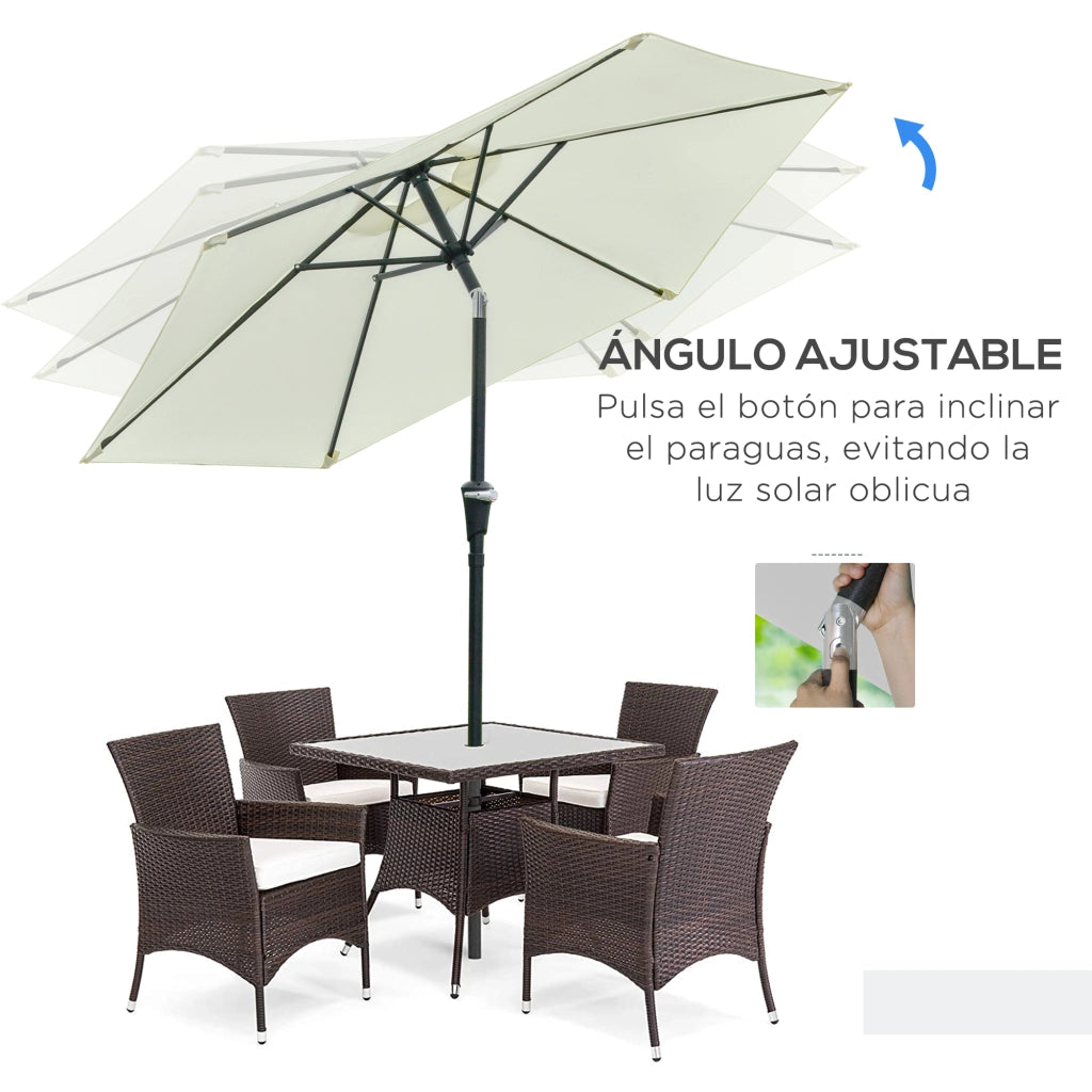 Ombrellone da Giardino ¨C Minimal ¨C Crema 230x216 cm