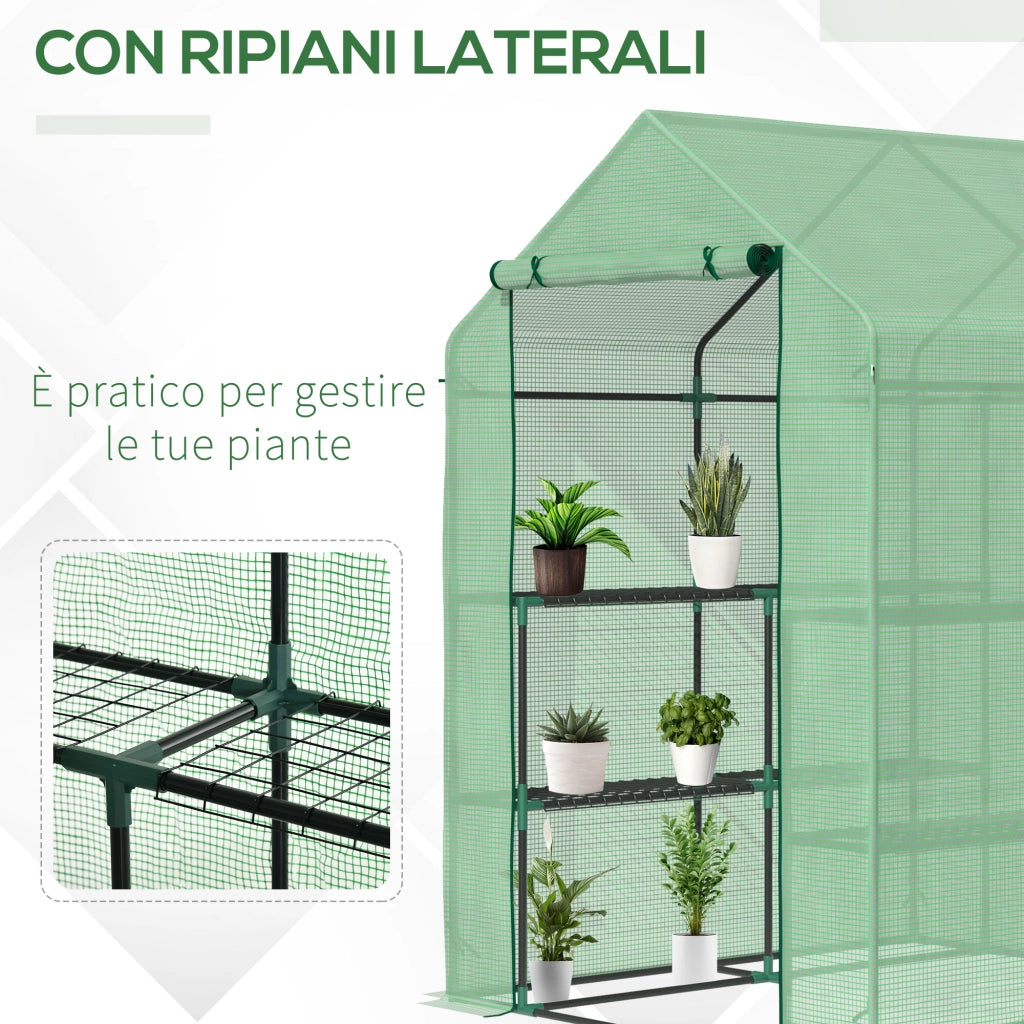 Serra da Giardino con Scaffali ¨C Minimal ¨C Verde 143x138x190 cm