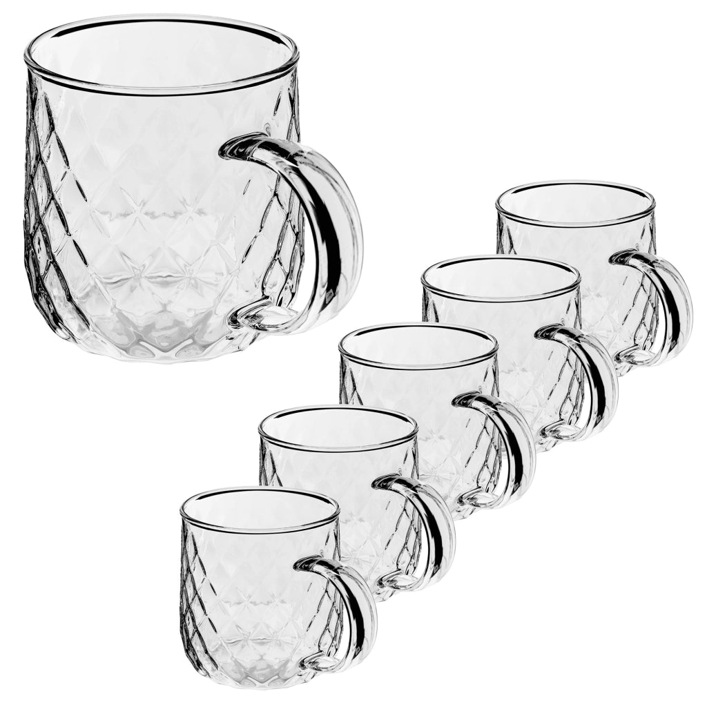 Set di 6 bicchieri da tè KADAX con manico per caffè, 350 ml.