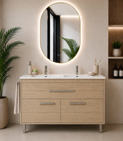 Mobile bagno con lavabo ORIGENBATH BAHIA senza specchio 120x45 cm doppio lavabo estepa