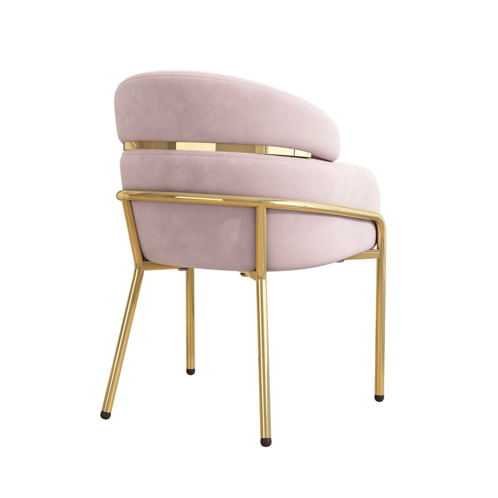 Sedia da Pranzo in Velluto con Gambe in Metallo ¨C MINIMAL ¨C Rosa