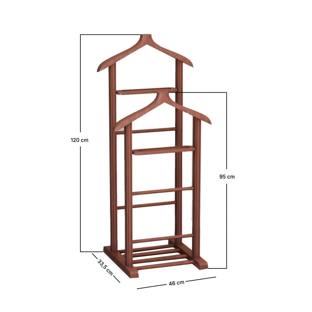 Appendiabiti in legno "Beta" - 33 x 46 x 120 cm - Marrone