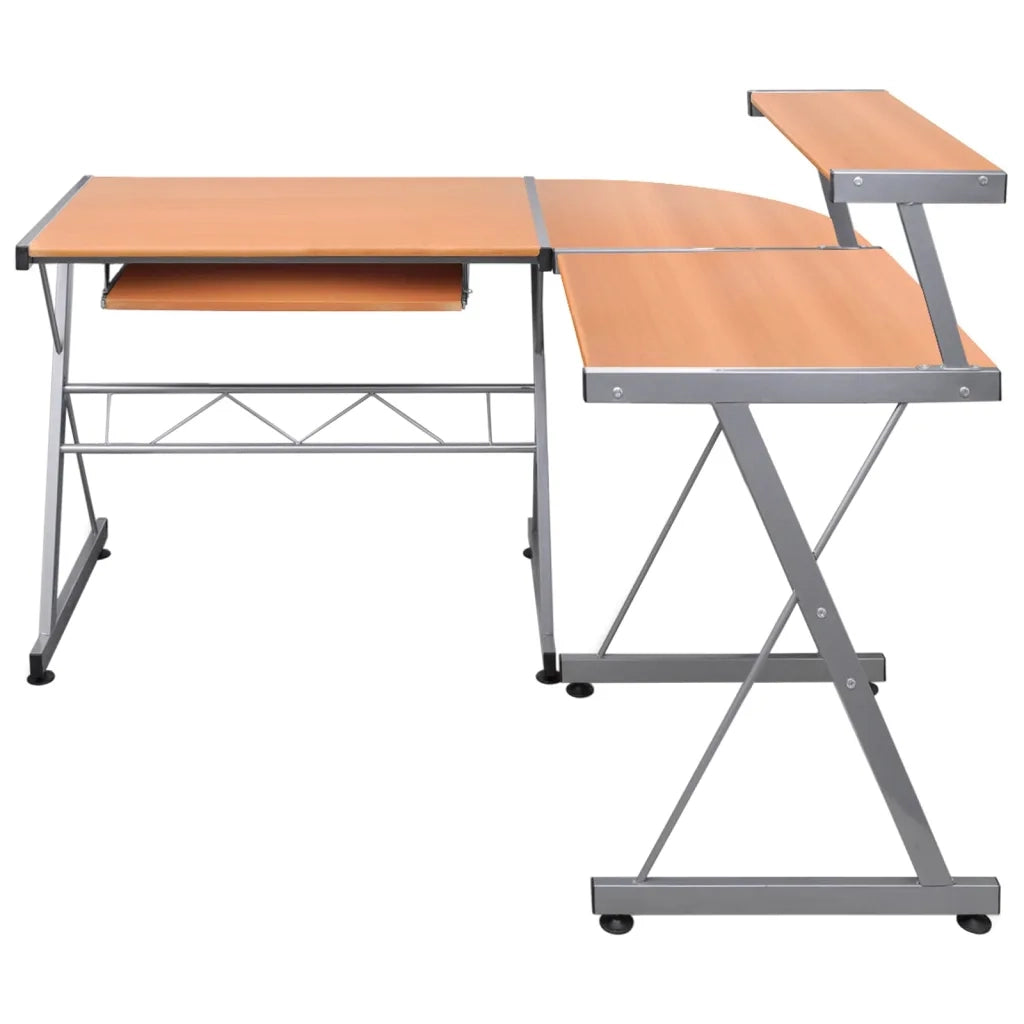 Scrivania | Tavolo da Ufficio Computer Angolo Marrone 132x112x99 Legno Multistrato