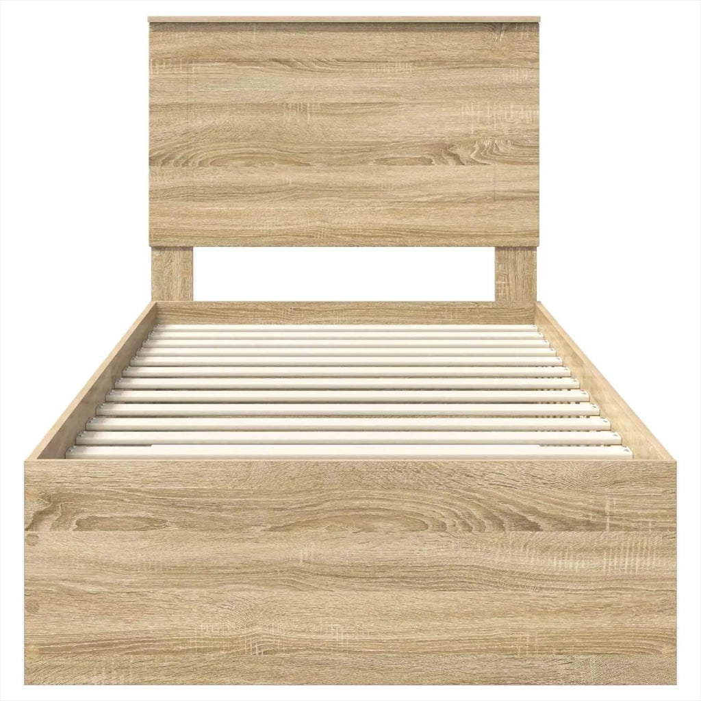 Struttura del letto con testiera Rovere Sonoma 100 x 200 cm 3409687