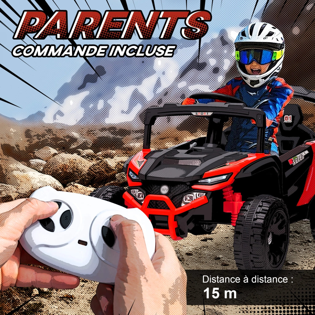 Auto elettrica per bambini UTV ¨C zephmum ¨C rosso, 12V, telecomando, 3-8 anni