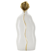 Vaso Decorativo VKH647, Bianco, Ceramica, 16x8x40 cm