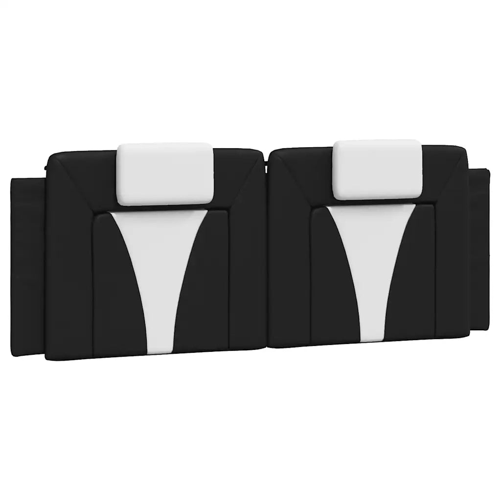 Letto matrimoniale | Letto per adulti | Giroletto Viana senza Materasso Nero e Bianco 140x200 cm in Similpelle