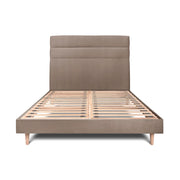 Letto 160x200 cm con testiera in linea - Tessuto velluto