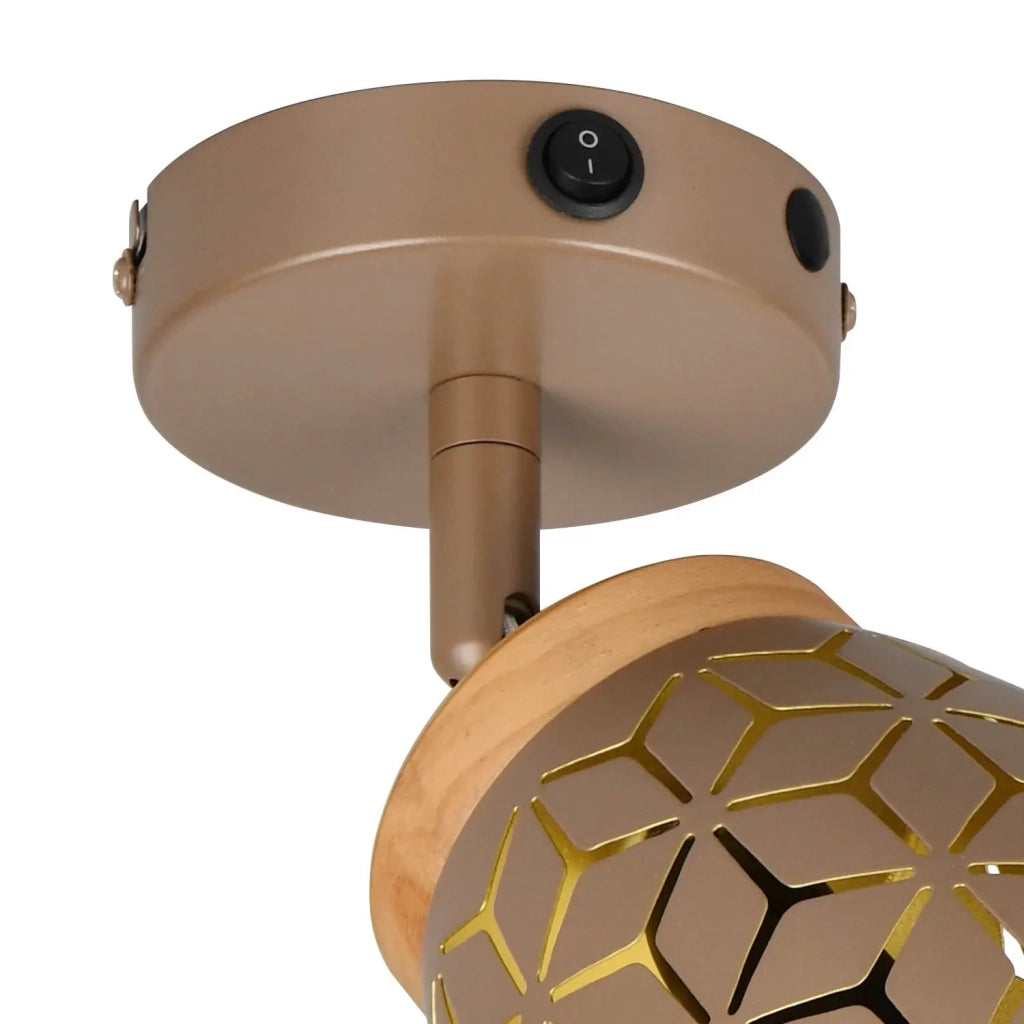 LÚZETE - APPLIQUE DA PARETE 1 LUCE METALLO COFFEE E14 BIRKITA