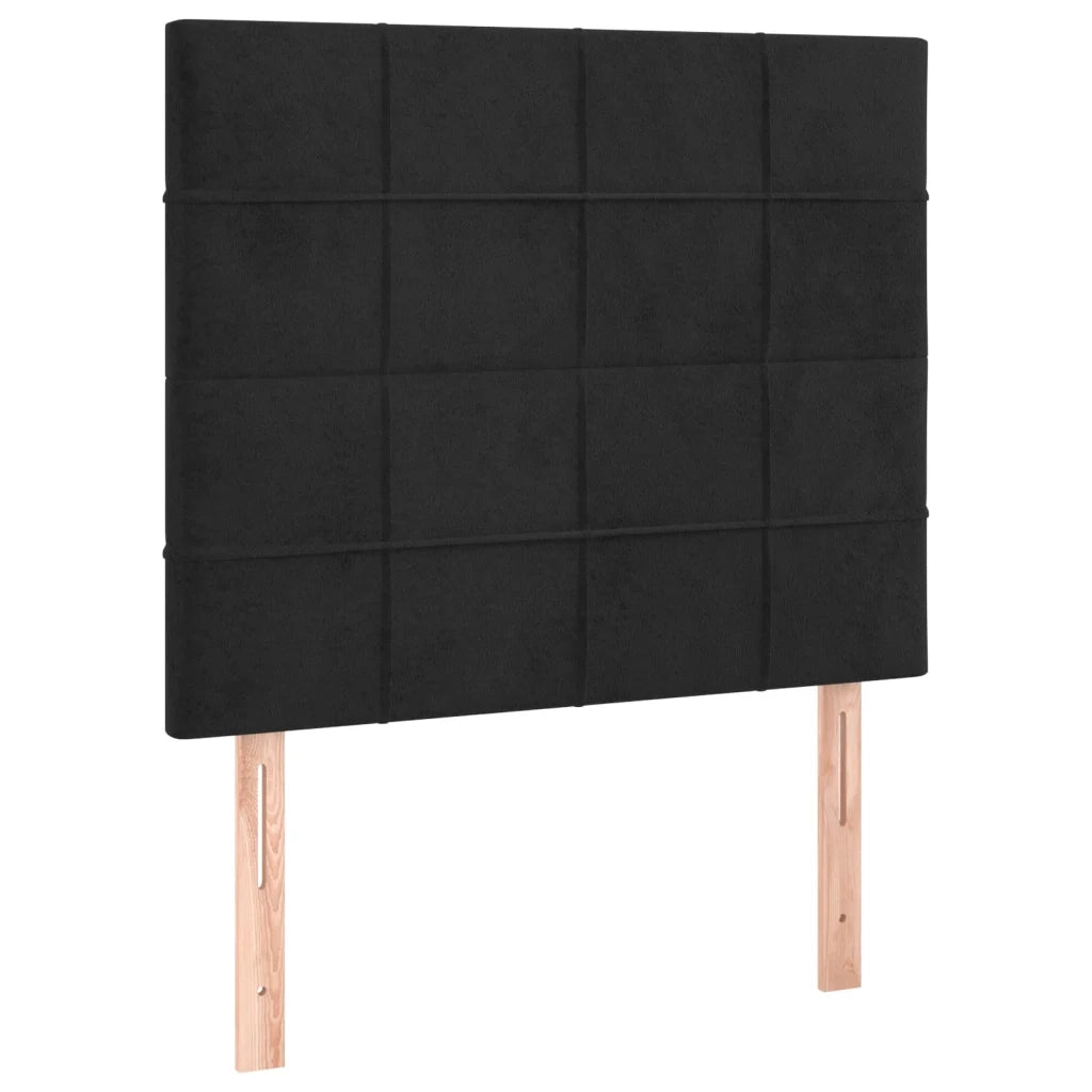 Giroletto a Molle con Materasso Nero 100x200 cm in Velluto 3137829