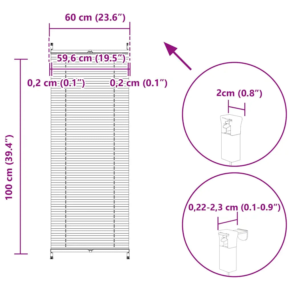 Tenda plissè 60x100cm Crema 240625