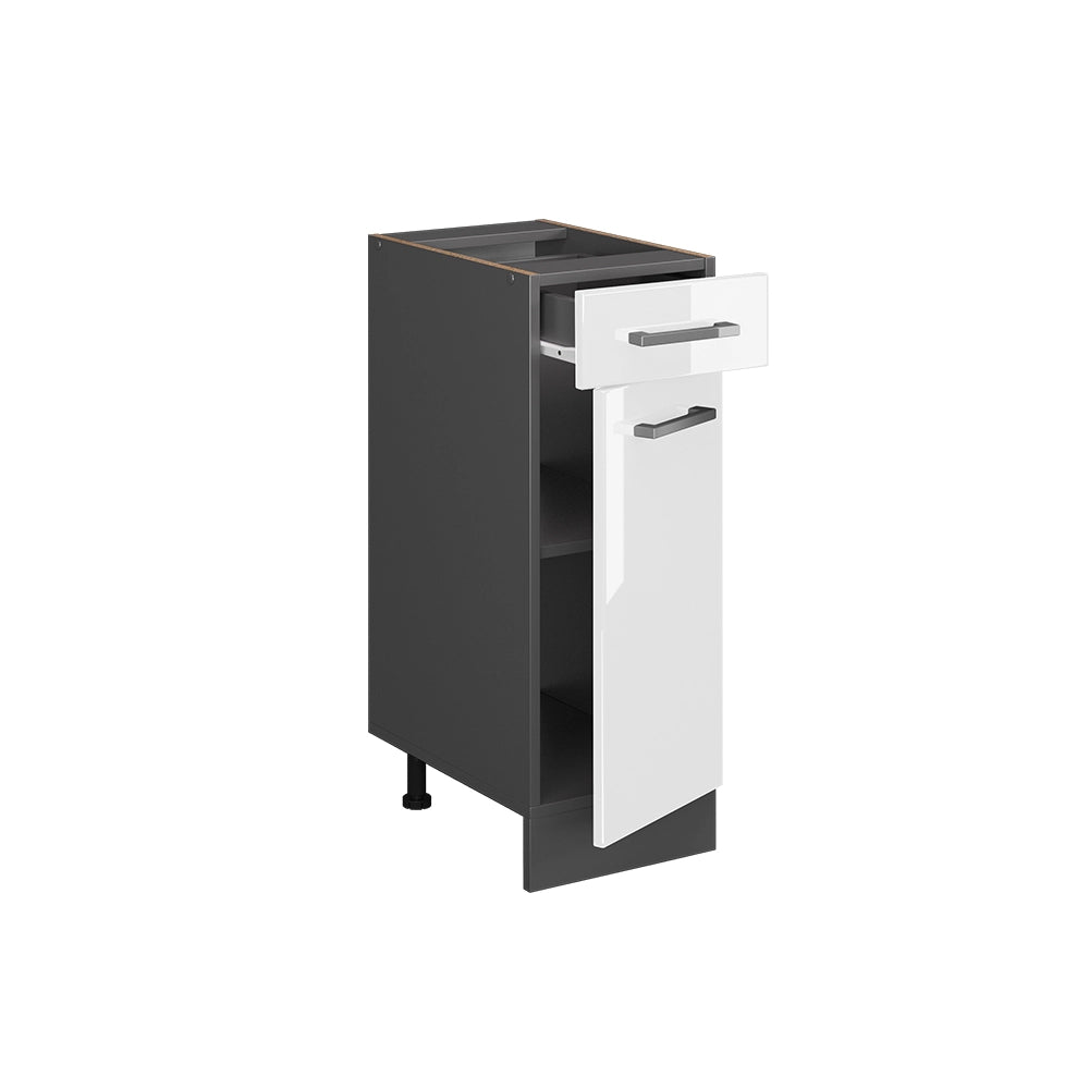 Vicco Mobiletto base per cucina Bianco lucido 30 cm PL Marmo
