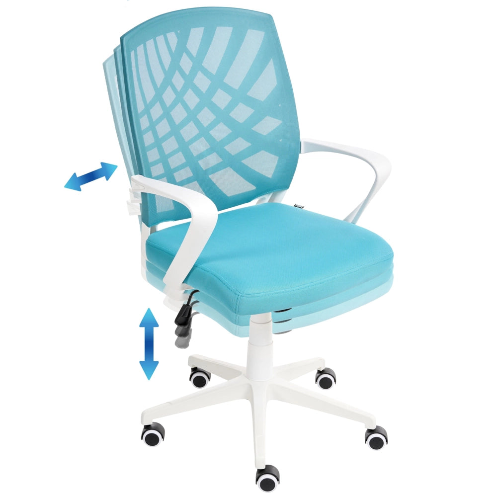 Sedia da ufficio blu poliestere Mesh girevole scrivania computer altezza regolabile