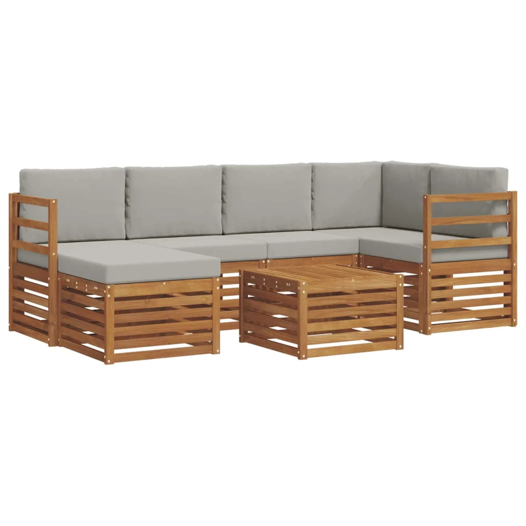 Set divano sezionale con cuscino 7 pcs Grigio Naturale e Chiaro 3375111