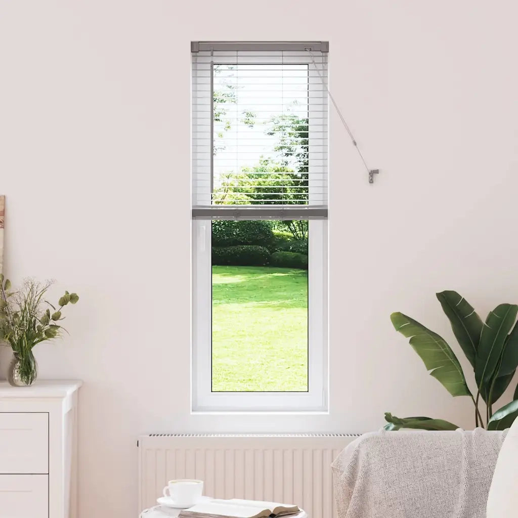 Tendaggi a Veneziana | Tenda a lamelle Argento 130 x 45 cm Alluminio
