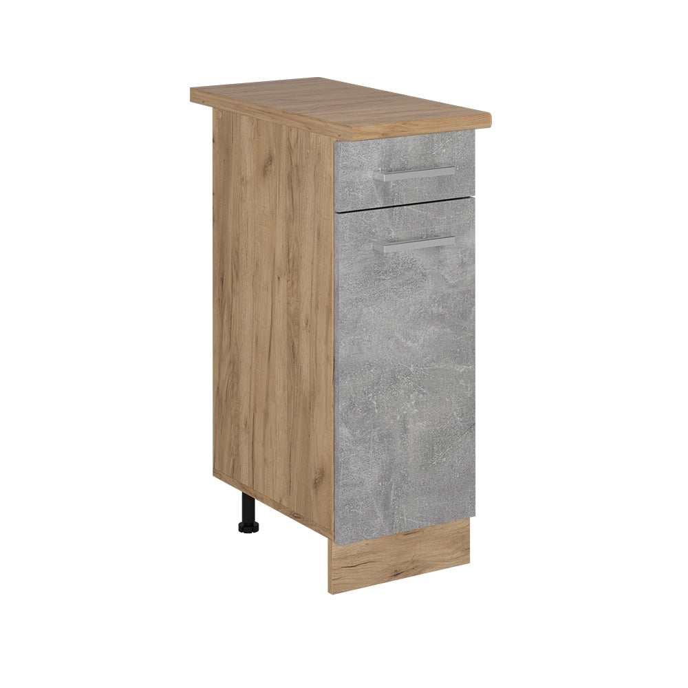 Vicco Mobiletto base per cucina Calcestruzzo 30 cm , PL Rovere