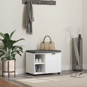 Panca per ingresso con cuscino con porta Bianco 60 x 38 x 46 cm 891496