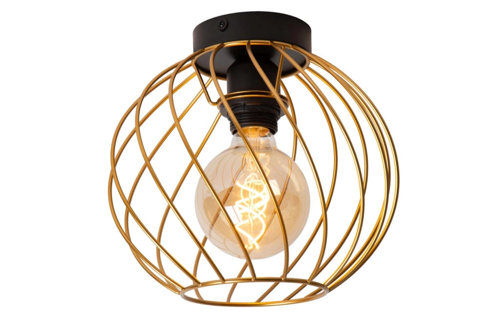 Plafoniera DANZA in metallo ottone 25cm E27 40W Lucide