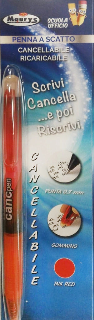 MAURY'S PENNA A SCATTO CANCELLABILE ROSSA