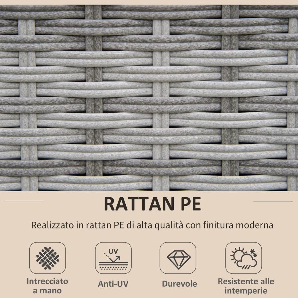 Salotto da Giardino 8 Pezzi in Polyrattan con Poltrone e Tavolino ¨C Zephmum ¨C Beige