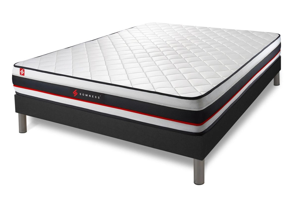 Pacchetto letto completo - Materasso 180x200cm + Box spring con doghe (kit) + 2 cuscini + Piumino - Modulo
