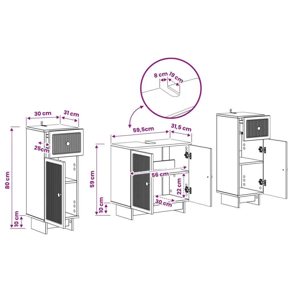 Set di Armadi da Bagno da 2 Pezzi EDE Rovere Sonoma 3417983