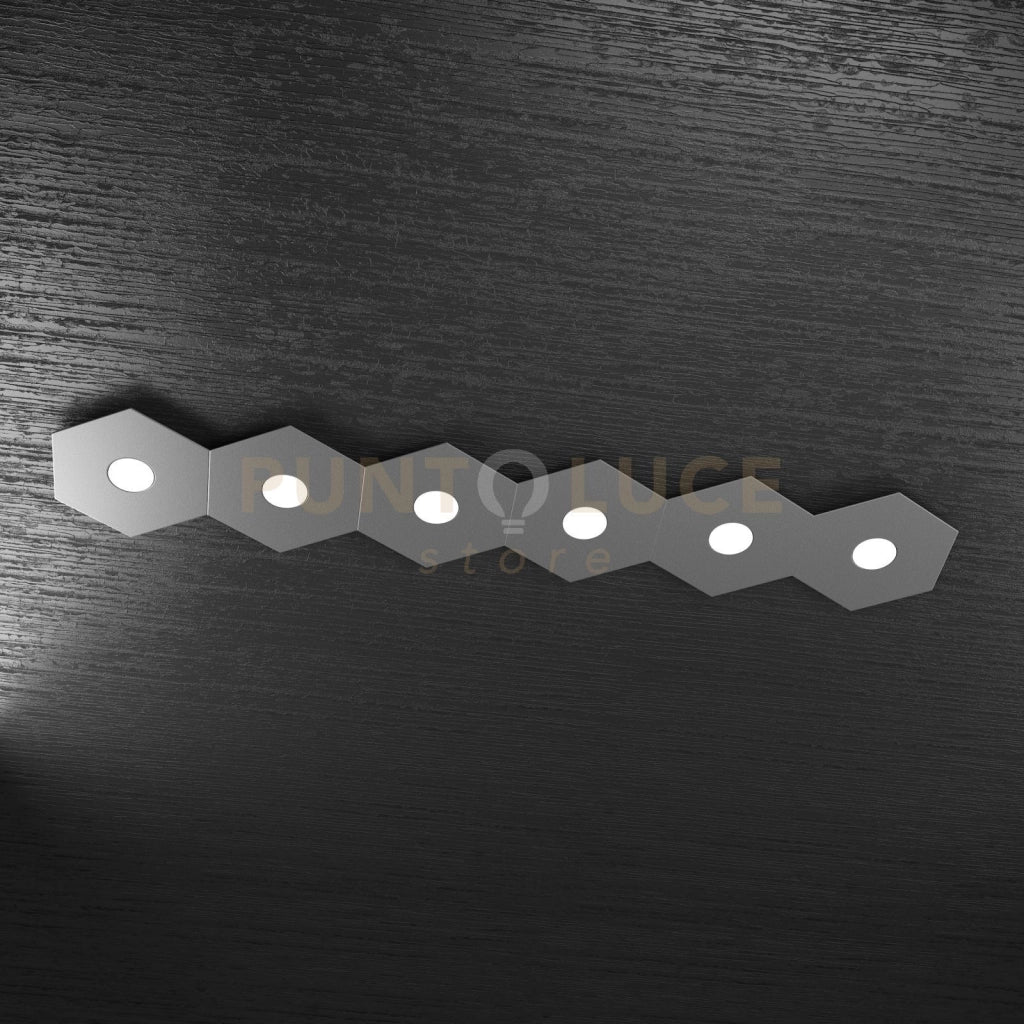 HEXAGON APPLIQUE-PLAFONIERA 6 LUCI GRIGIO ANTRACITE 1142-6L-GA