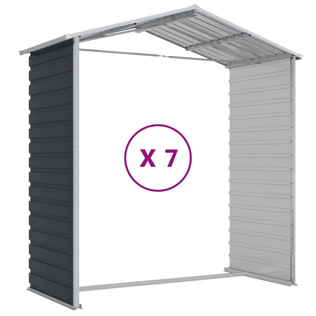 Casetta da giardino cabina ripostiglio casetta da esterno robusta casetta per attrezzi 191 x 640 x 198 cm acciaio zincato antracite 02_0022189