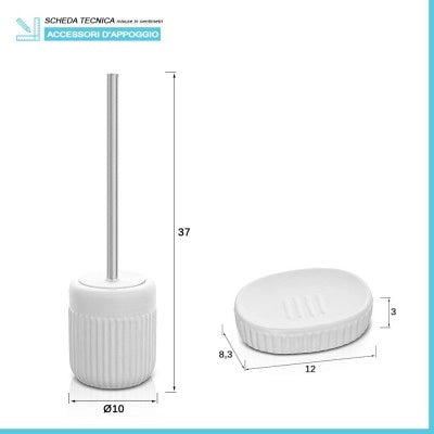 Set completo accessori bagno bianco in ceramica Cup