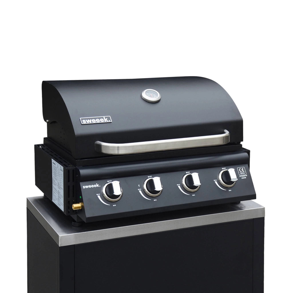 Modulo cucina da esterno con barbecue a gas a 4 bruciatori, 7 moduli,