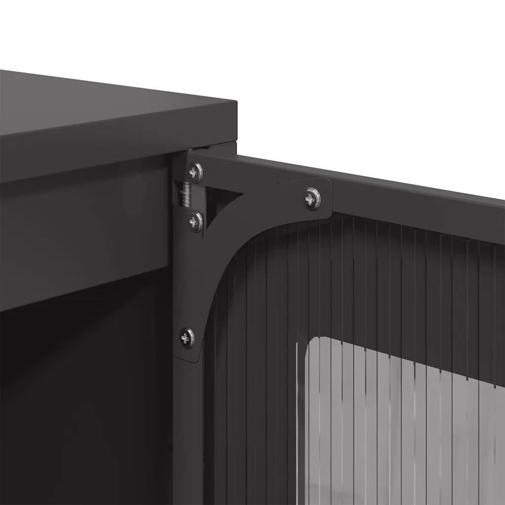Credenza Nera 68x39x123 cm in Acciaio 853356