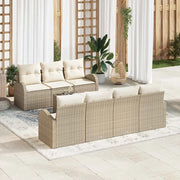 Set Divano da Giardino Beige 55 x 55 x 37 cm polyrattan 3345951