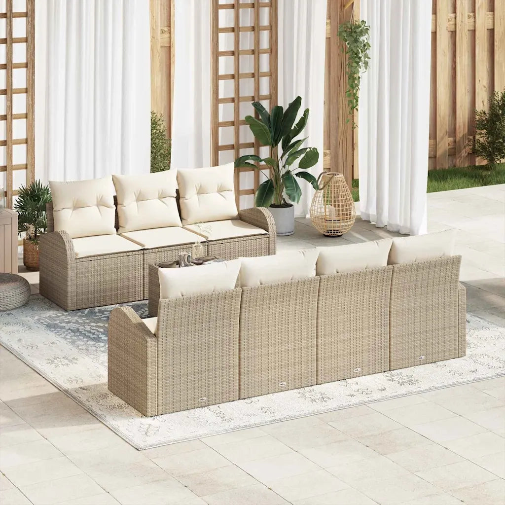 Set Divano da Giardino Beige 55 x 55 x 37 cm polyrattan 3345951