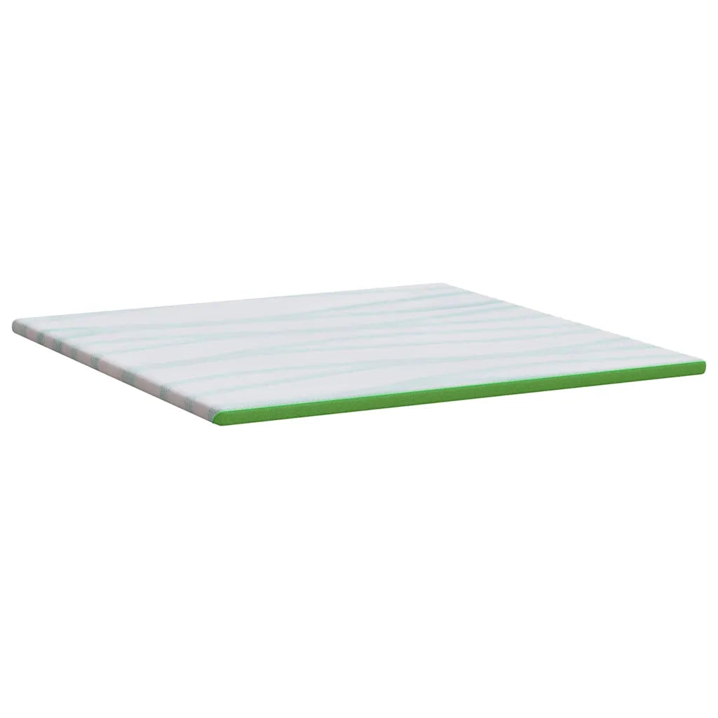 Topper per materasso Bianco e Verde 180 x 200 cm 4106163