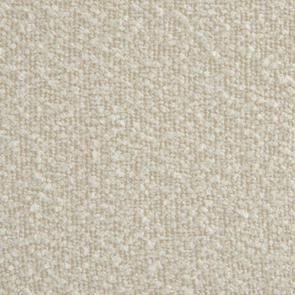 Poltrona bouclé testurizzata con poggiapiedi, bianco