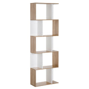 Libreria a 5 Ripiani Forma S ¨C Xylo ¨C Legno Bianco 60x24x184.5 cm