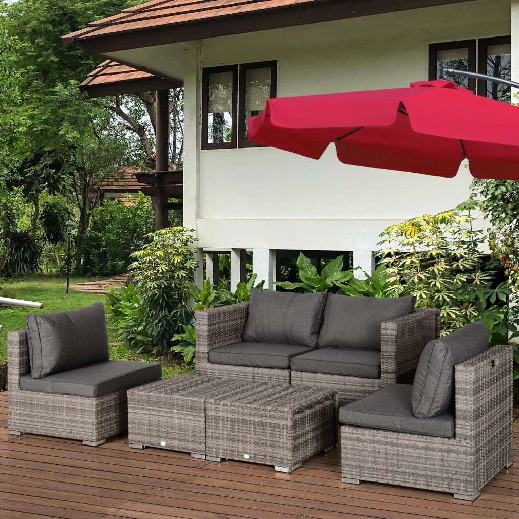 Set da Giardino 8 Pezzi in Rattan ¨C zephmum ¨C Grigio