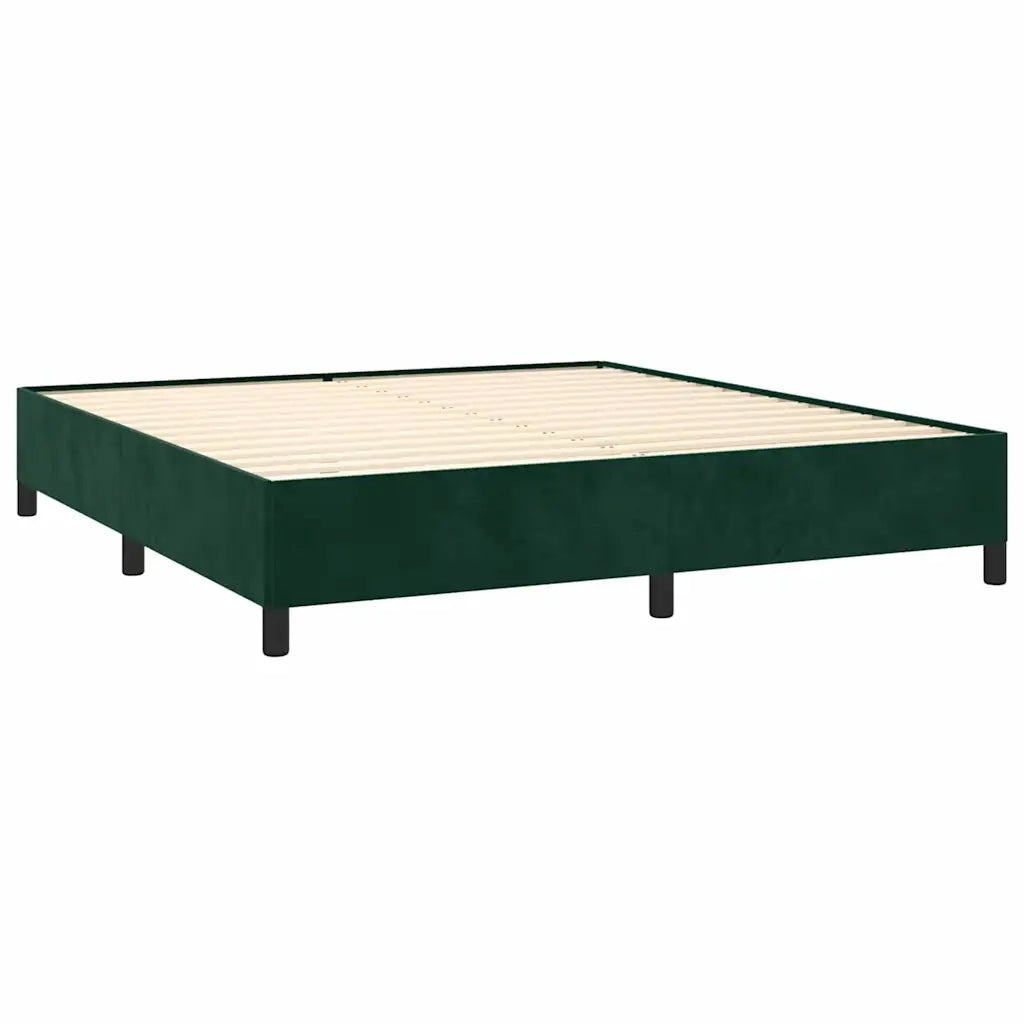 Giroletto senza Materasso Verde Scuro 160x200 cm in Velluto 347333