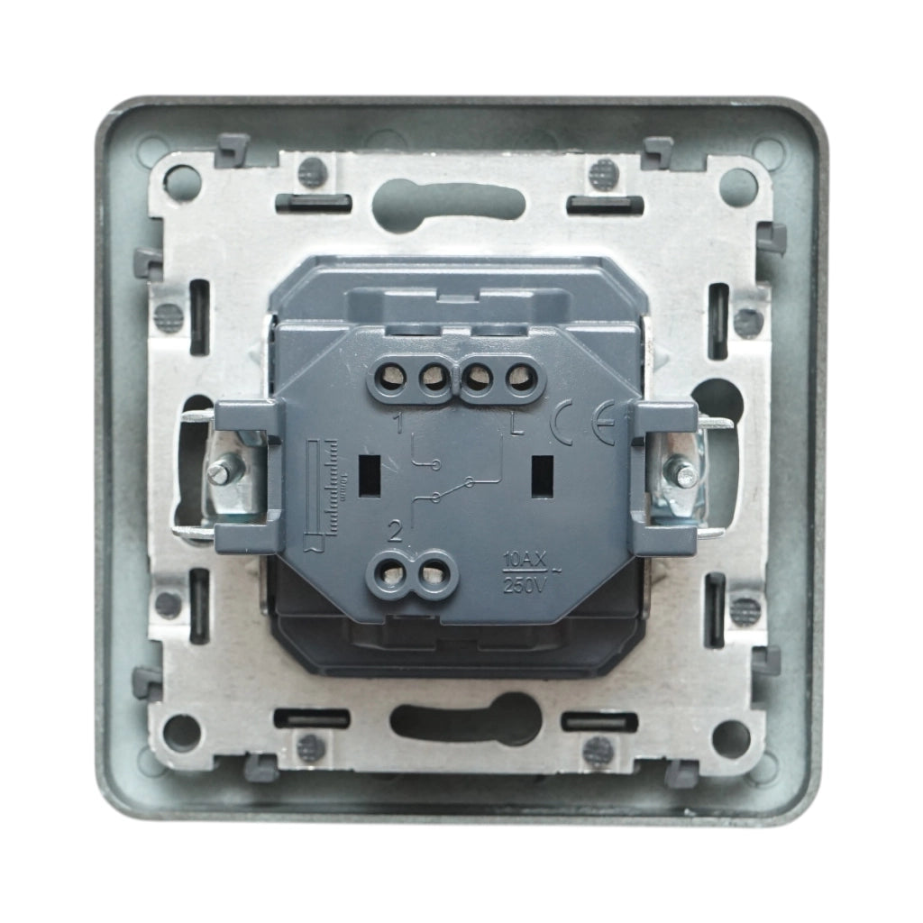 Interruttore da incasso per scale nero 220V, 10AX, PC 80x80mm