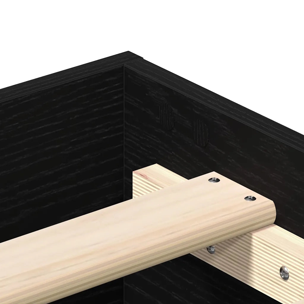 Struttura del letto Rovere Nero 203 x 153 x 25 cm 3329281