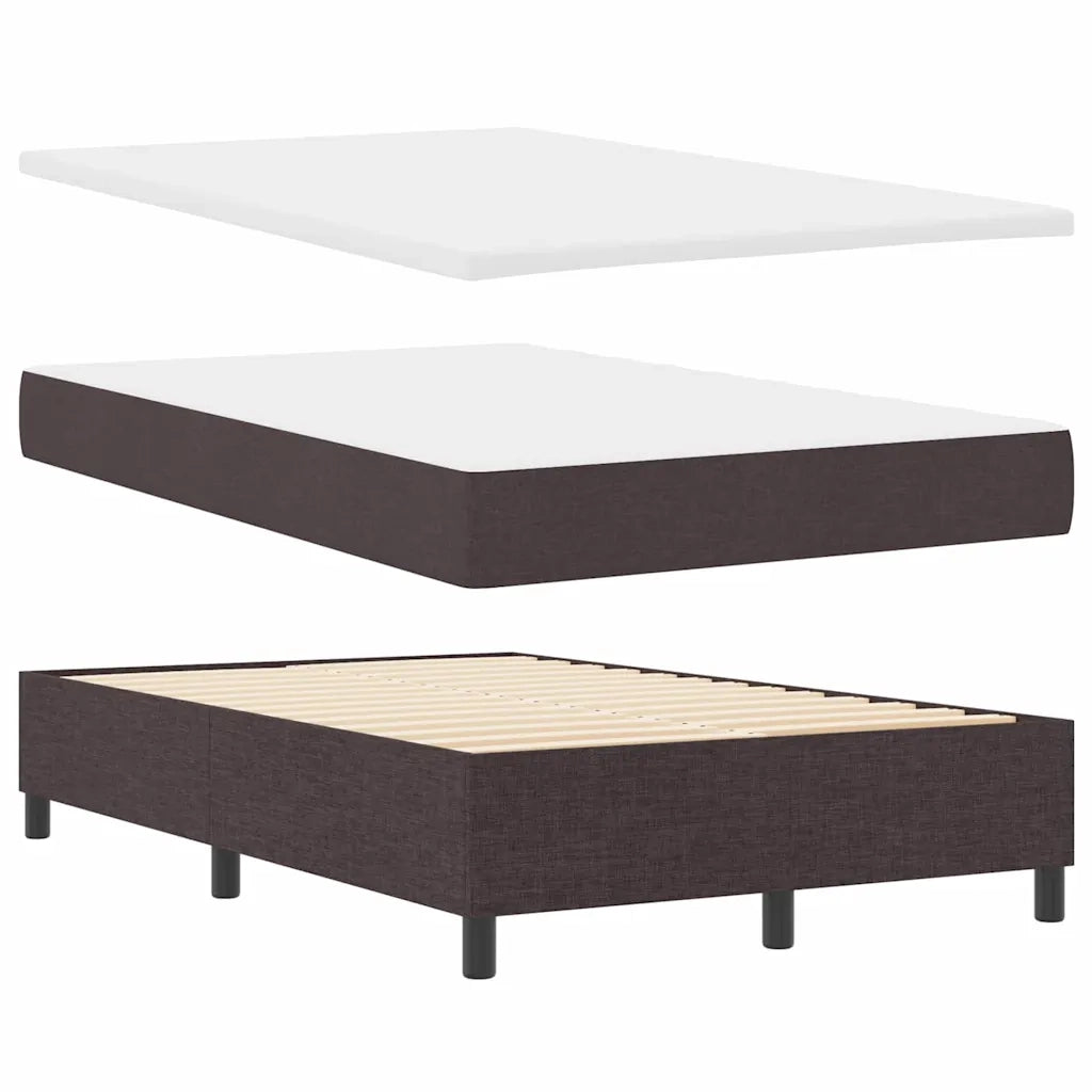 Letto a molle con materasso Marrone Scuro 120 x 190 cm Tessuto 3339297