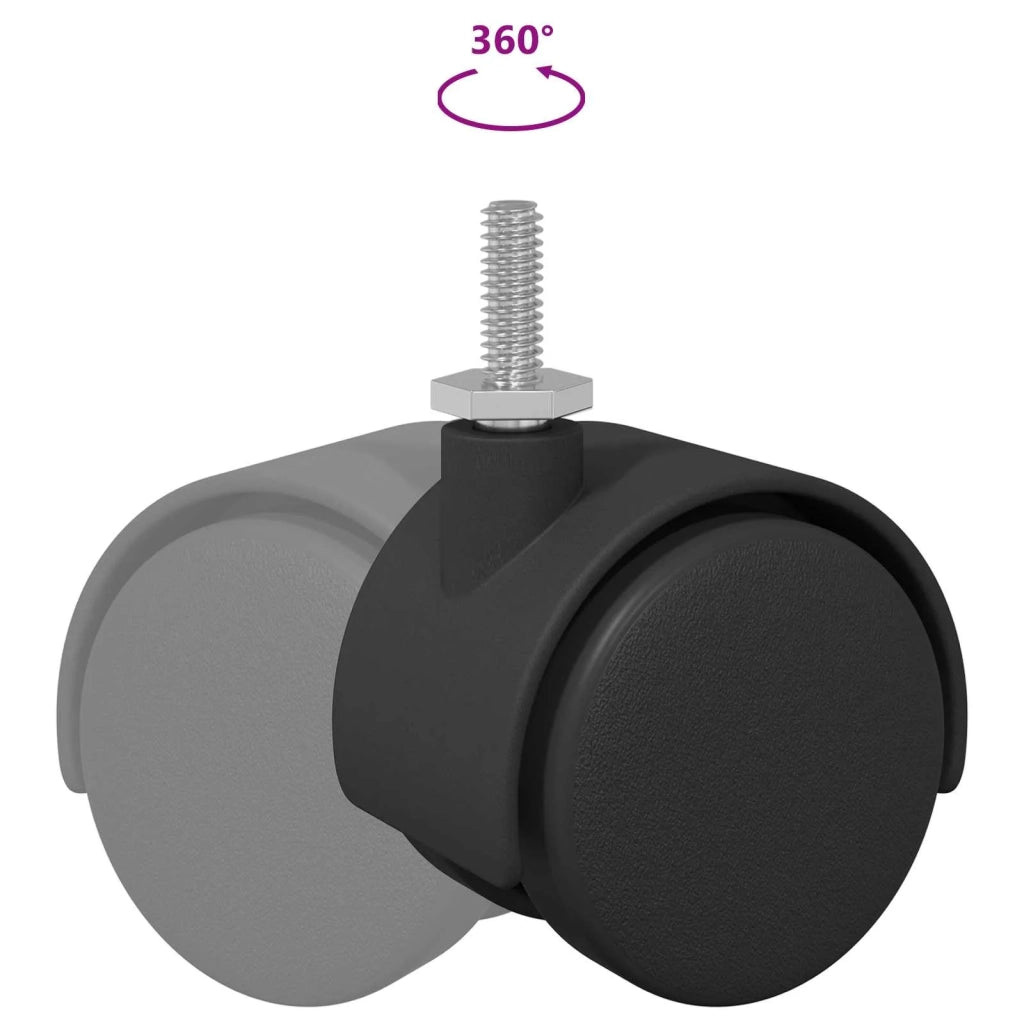 Ruote 2 pcs Nero 40,1 x 37,8 mm PP e Ferro 864776