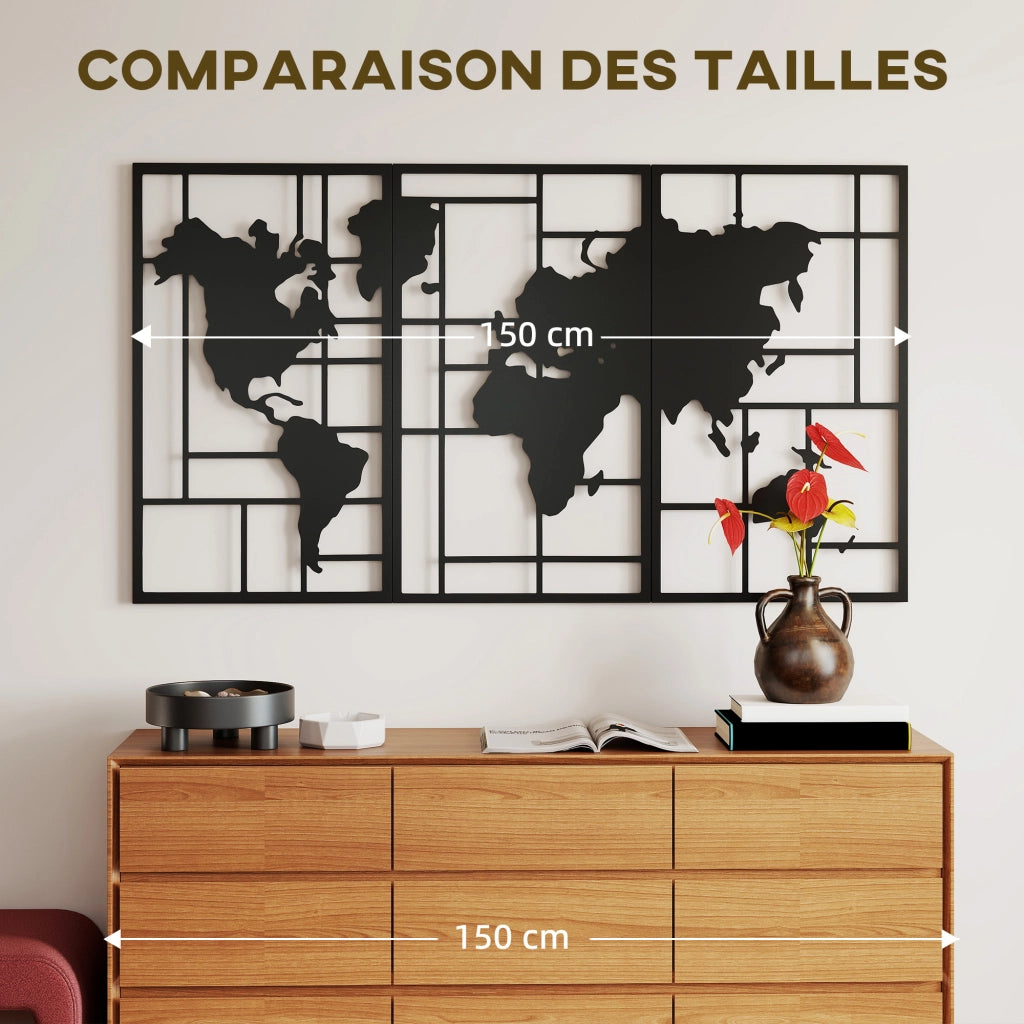 Decorazione murale in metallo ¨C Minimal ¨C 50x80 cm nero
