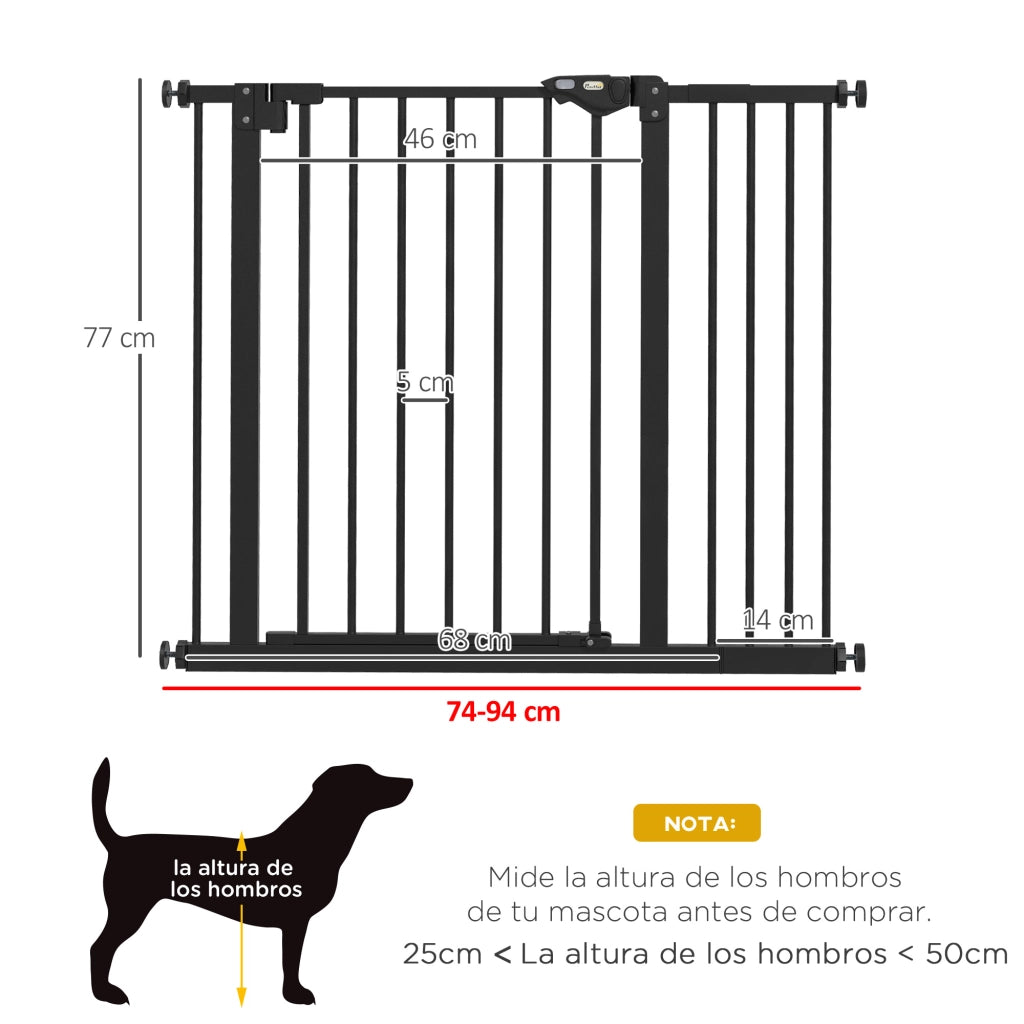 Barriera di Sicurezza per Cani ¨C zephmum ¨C 74-94 cm Nero