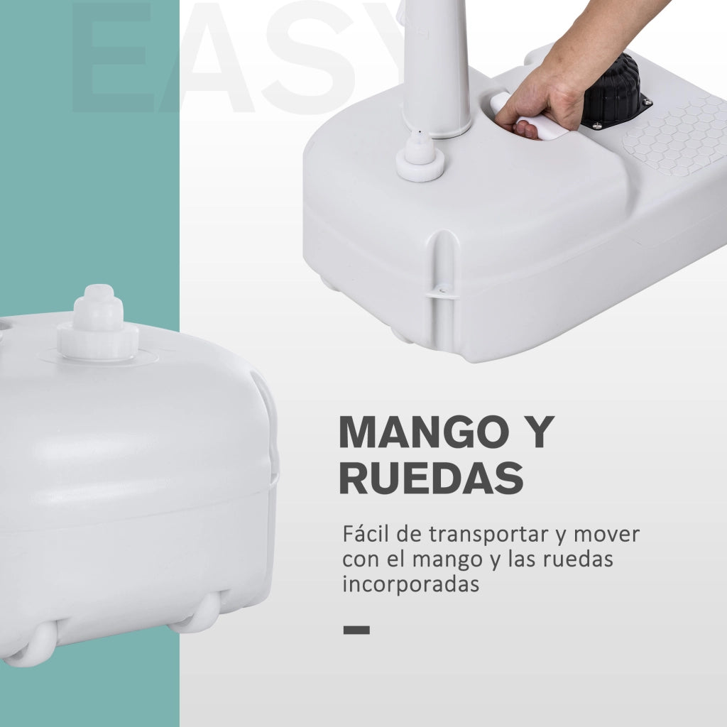 Lavabo Portatile per Esterno con Tanque 17L e Ruote ¨C zephmum ¨C Grigio Chiaro HDPE