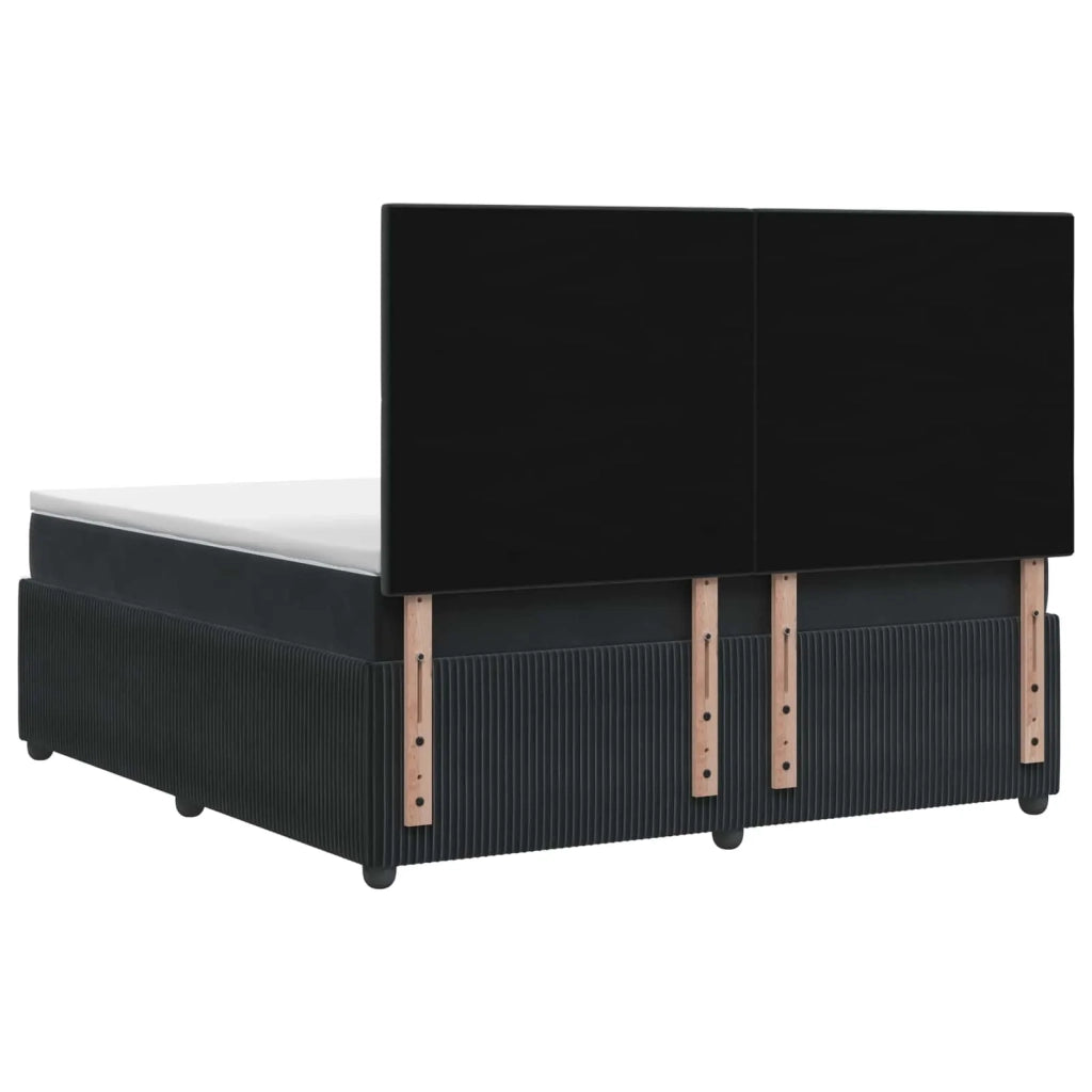 Letto box spring con materasso Nero 160 x 200 cm Velluto 3454639
