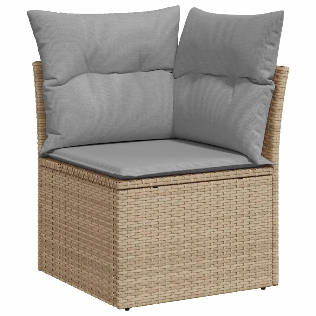 Set Divano da Giardino con cuscino 9 pcs Beige polyrattan 3359927